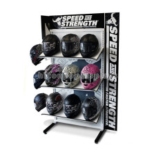 Protective Products Retail Store 3-Layer 2-Way Metal Floor Motorcycle Safety Helmet Display Rack